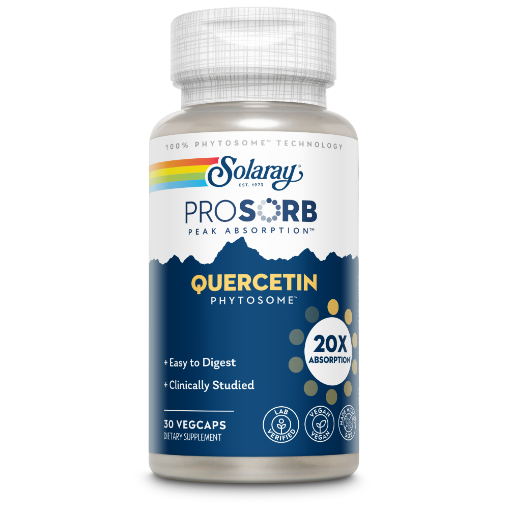 SOLARAY Quercetin Phytosome - 20X Absorption - Easy-to-Digest Antioxidants Supplement for Overall Health Support - Vegan and Made Without Soy - 60-Day Guarantee - 30 Servings, 30 VegCaps