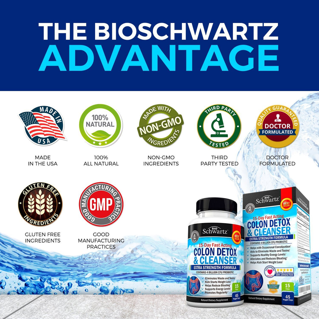 Colon Cleanser and Detox for Digestive Support - 15 Day Fast-Acting Extra Strength Cleanse with Probiotic Fiber, Psyllium Husk and Noni for Constipation Relief and Bloating Support, Non-GMO, 45 Count