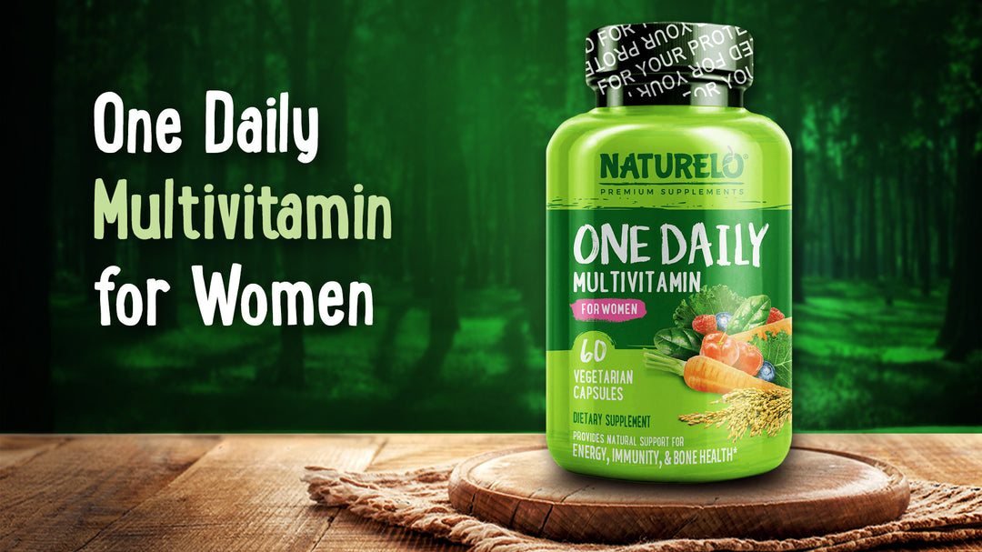 NATURELO One Daily Multivitamin for Women - Energy Support - Whole Food Supplement to Nourish Hair, Skin, Nails - Non-GMO - No Soy - Gluten Free - 60 Capsules - 2 Month Supply