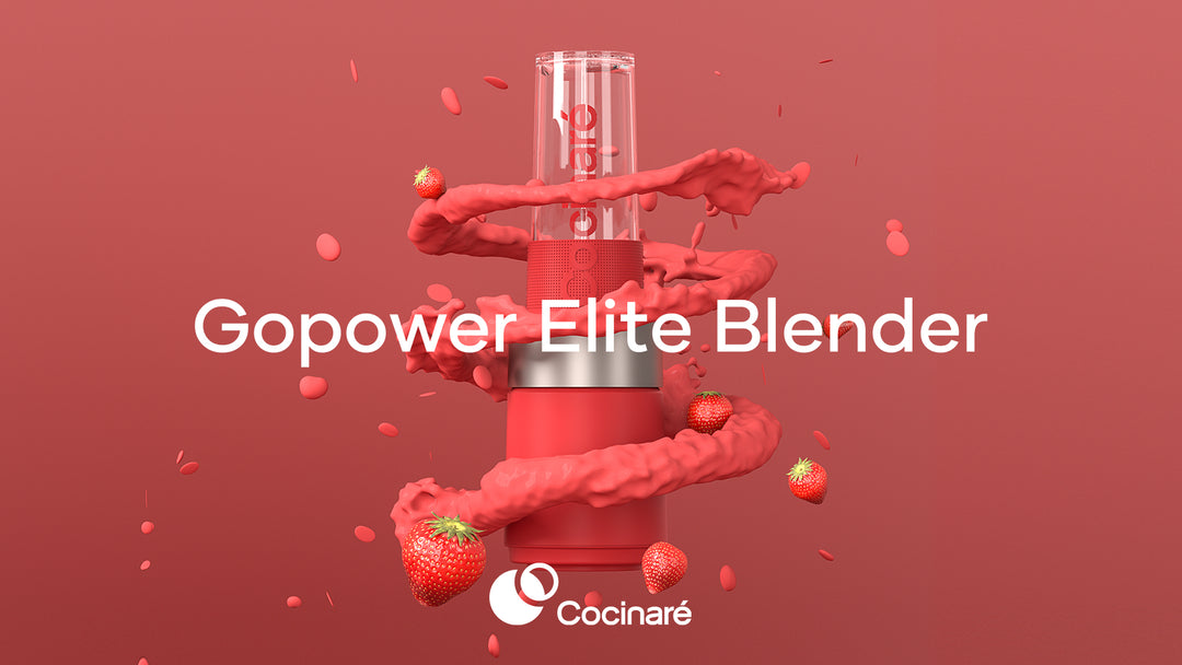 Cocinare Personal Blender, 1100W Powerful for Shakes and Smoothies, 6 Titanium Blades, 16 Oz To-Go Sports Portable Blender Bottle, for Kitchen, Frozen Fruit, Ice, Nut (Black)