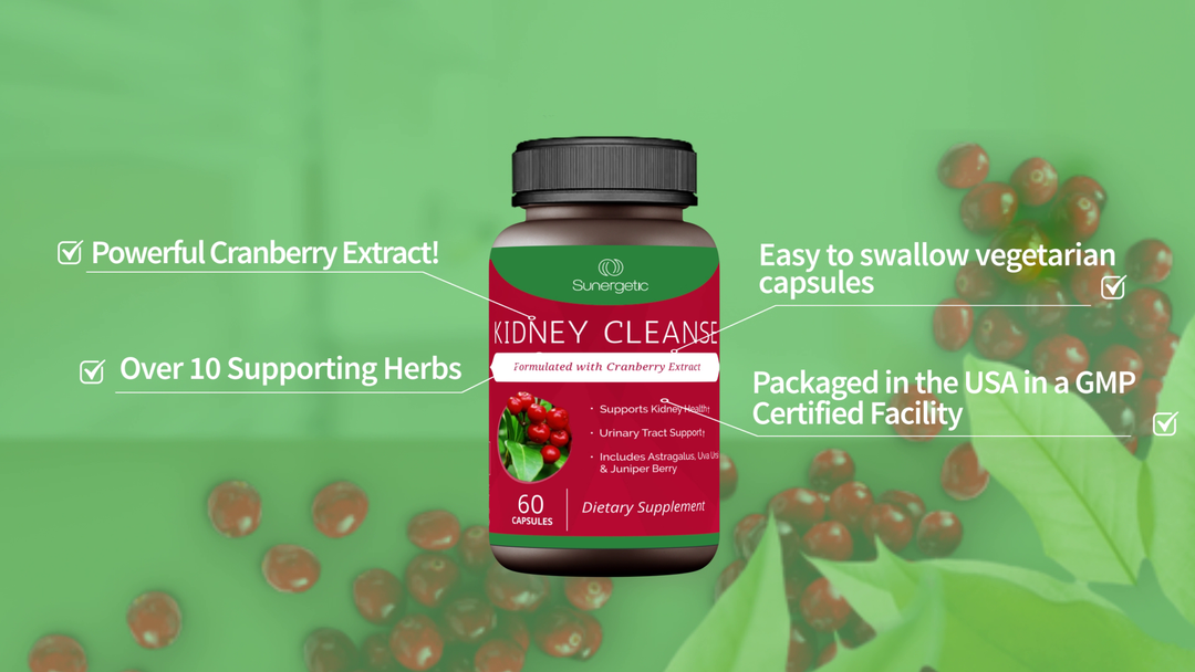 Premium Kidney Cleanse Supplement – Powerful Kidney Support Formula with Cranberry Extract Helps Support Healthy Kidneys & Urinary Tract Support– 60 Vegetarian Capsules