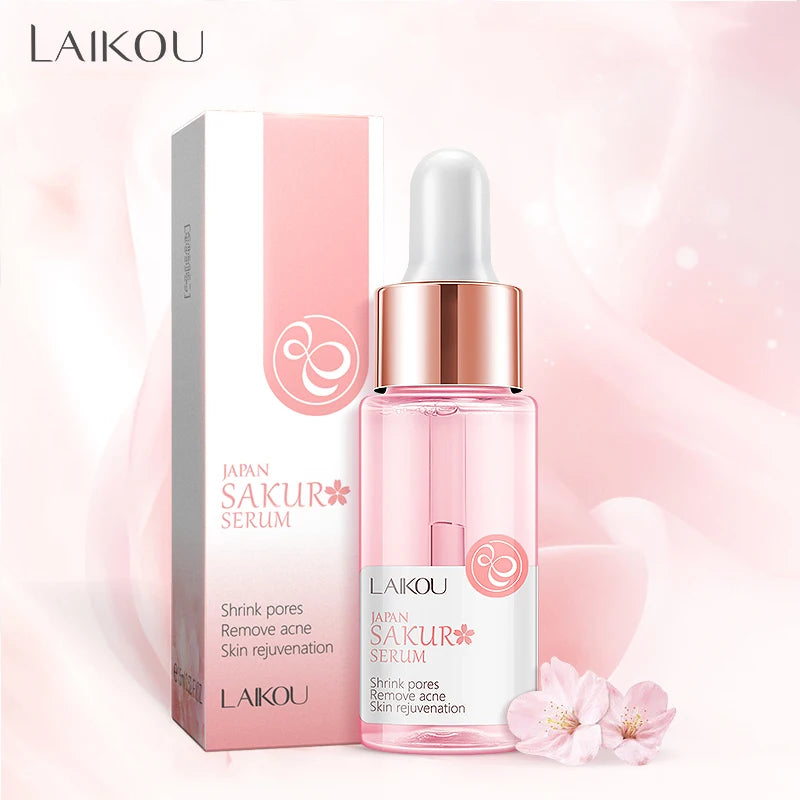 LAIKOU 17ML Japan Sakura Serum Nourish Essense Oil Control Pure 24K Gold Vitamin C Hyaluronic Acid Moisturing Skin Care Facecare