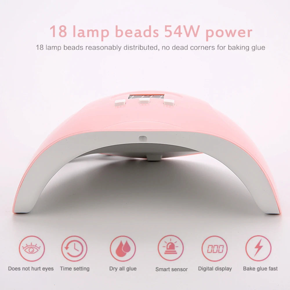 54W 18 Led Lights Dryer For Manicure Ultraviolet Lamp Nail Tools Machine Uv Professional Material Nails Drying Dry Heat Lamps