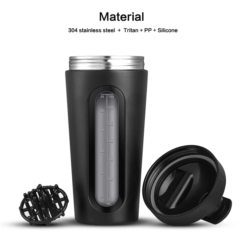 Water Cup Whey Protein Powder Sport Shaker Bottle Stainless Steel Leak Proof Gym Nutrition Vacuum Blender Cup Portable Drinkware