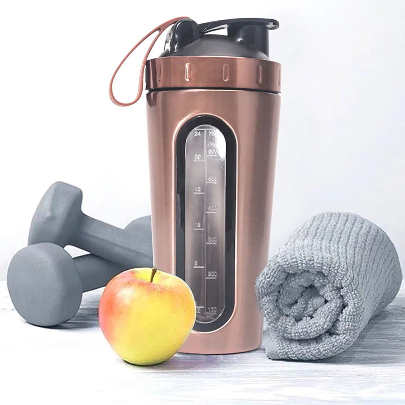 Water Cup Whey Protein Powder Sport Shaker Bottle Stainless Steel Leak Proof Gym Nutrition Vacuum Blender Cup Portable Drinkware