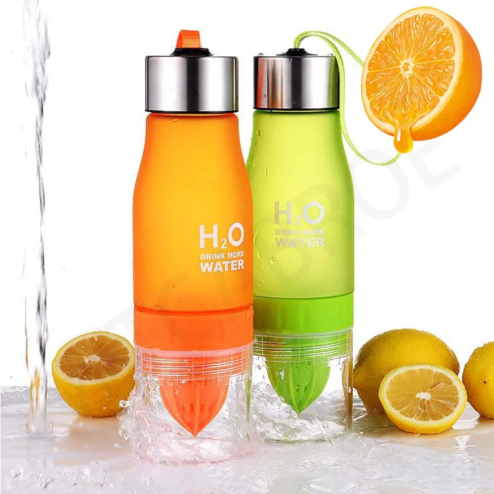 WTCABROE - 650ml My Sport Plastic Infuser Water Bottle Gourde Lemon Drinkware bottled my Nutrition Milk H2o Fruit lemon Drink More Bottles