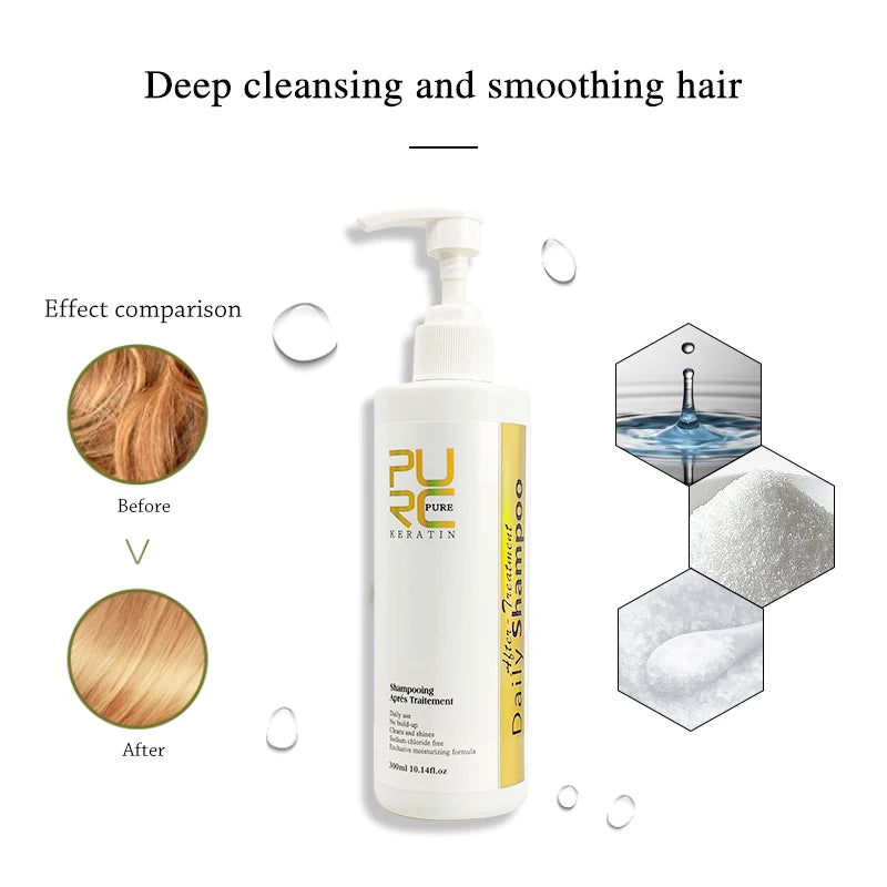 PURC Daily Shampoo Hair Scalp Cleaning Treatment Keratin Post-straightening Shampoo 300ml