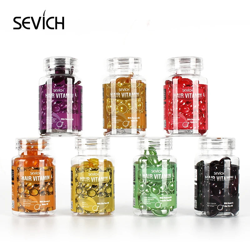 Sevich 3PCS/SET Keratin Complex Oil Hair Vitamin Capsule Set  Moroccan Hair Care Oil Smooth Repair Damaged Hair Treatment Serum