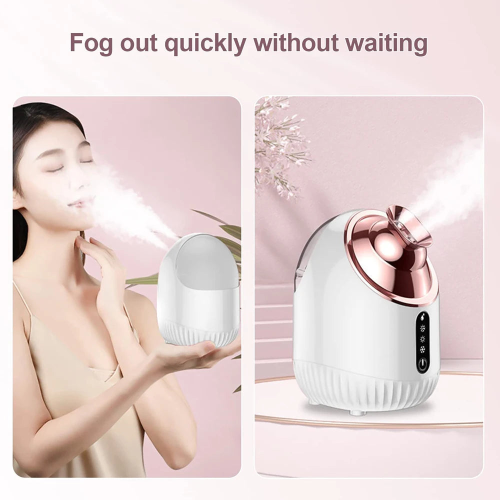 SPA Face Steamer Nano Mist Sprayer Facial Steamer Cold & Hot Nebulizer Facial Sauna Humidifier For Pores Cleansing Moisturizing