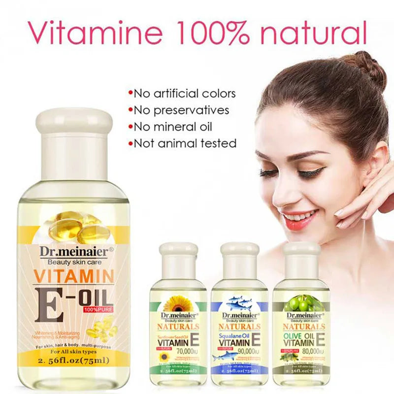 Vitamin E Face Essence Oil Morning & Night Shrink Pores  Face Skin Care Essence 75ml