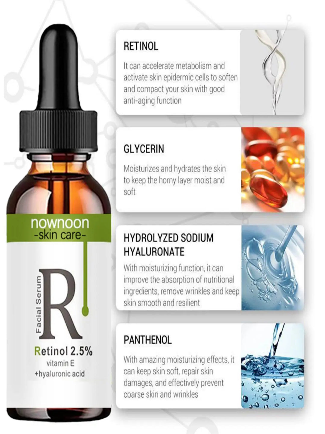 Retinol Serum Anti Wrinkle Fade Dark Spots Vitamin C Facial Serum Whiten Face Skincare Essence Skin Care Products