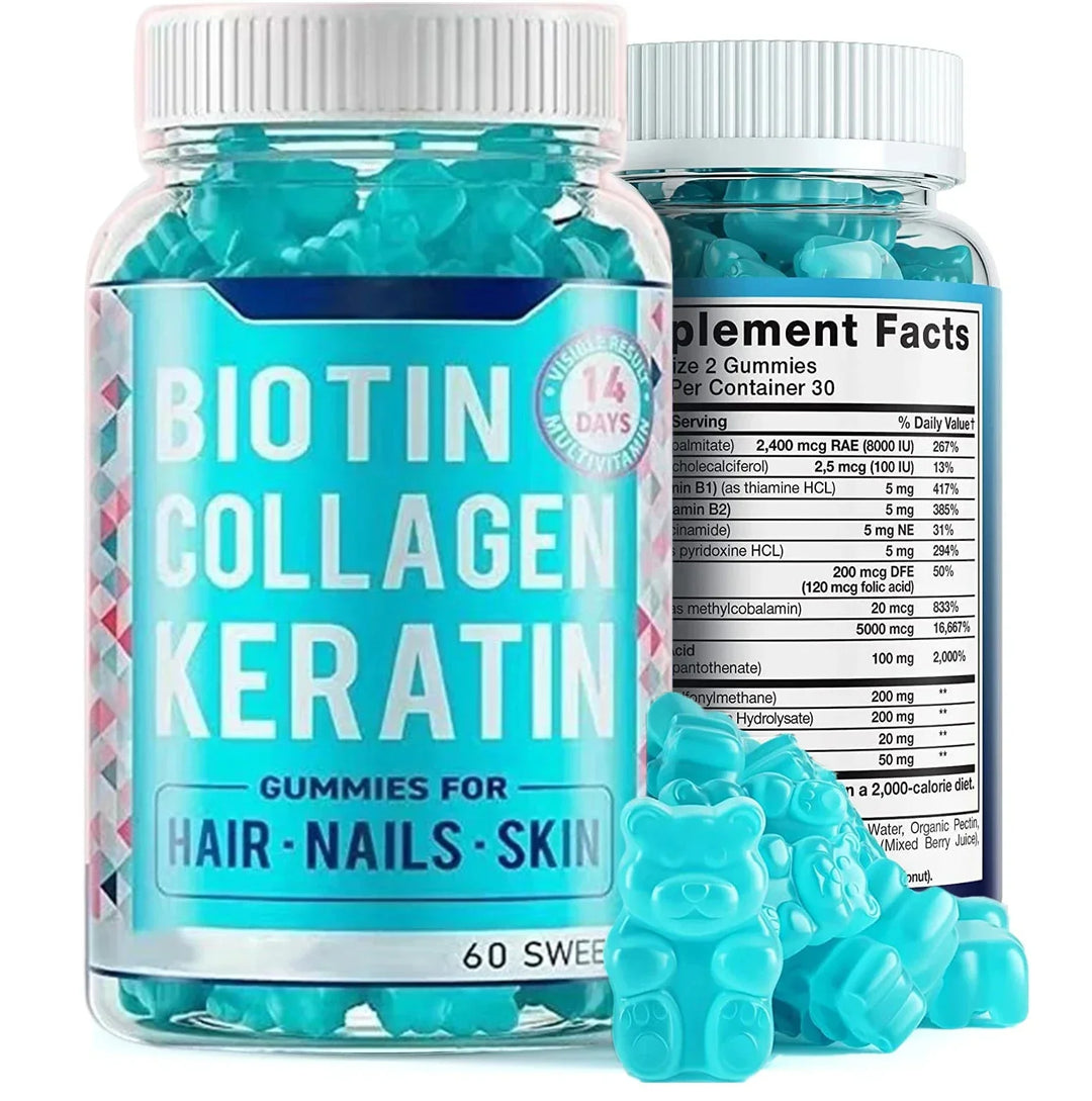 Bottle of Biotin for Gentle Hair, Vitamin, Gum, Candy, MainAF, Brcorbody, Improves Skin, Hair, Nail Health, 1 Piece