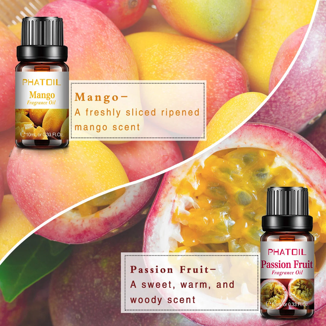 Fruit Fragrance Essential Oils Set Aromatic Diffuser Massage Skin Care Coconut Pineapple Mango Banana Aroma Oil for Aromatherapy