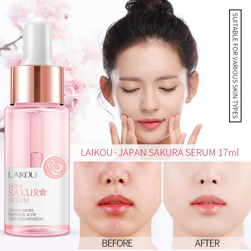 LAIKOU 8Pcs Sakura Face Skin Care Set Moisturizing Nourishing Serum Soothing Whitening Repairing Anti-Wrinkle Beauty Makeup Set