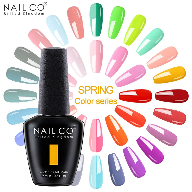 NAILCO 15ml Pink Light Series Color UV Gel Nail Polish Vernis Nails Art All For Manicure Nail Supplies Semi permanente Nail Glue