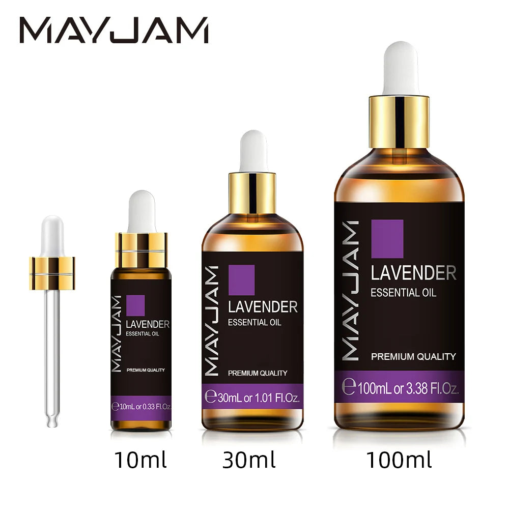 MAYJAM 10ml 30ml 100ml Essential Oils For Humidifier Diffuser Lavender Jasmine Eucalyptus Ylang Ylang Vanilla Tea Tree Aroma Oil