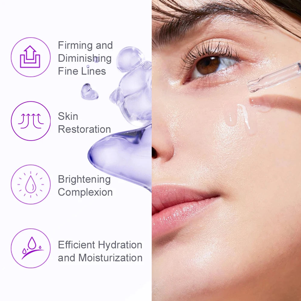 Retinol Wrinkle Face Serum Collagen Hyaluronic Acid Forehead Fine Lines Lifting Anti-Aging Glowing Serum Facial Skin Care 40ml