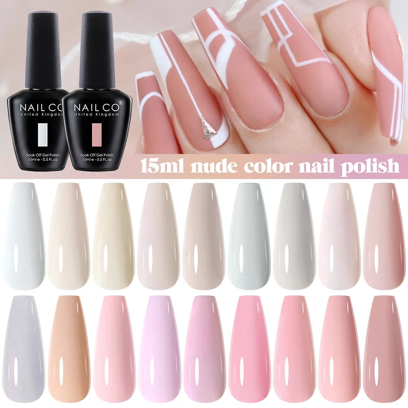 NAILCO 15ml Pink Light Series Color UV Gel Nail Polish Vernis Nails Art All For Manicure Nail Supplies Semi permanente Nail Glue