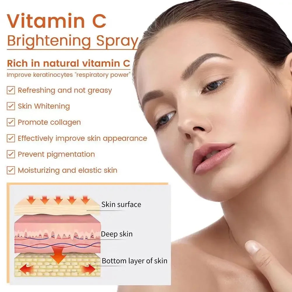 Vitamin C Facial Spray Mist Anti-wrinkle Nourishing Relieve Redness Moisturizing Portable Whitening Spot Removing Essence