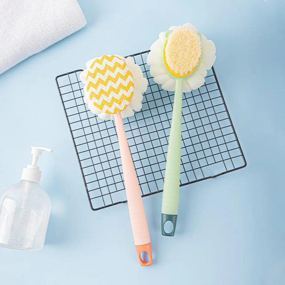 Double-Sided Bath Brush Long Handle Soft BristleBathroom Body Cleaner Brushes Detachable Bath Towel Bath Ball Back Scrub Brush