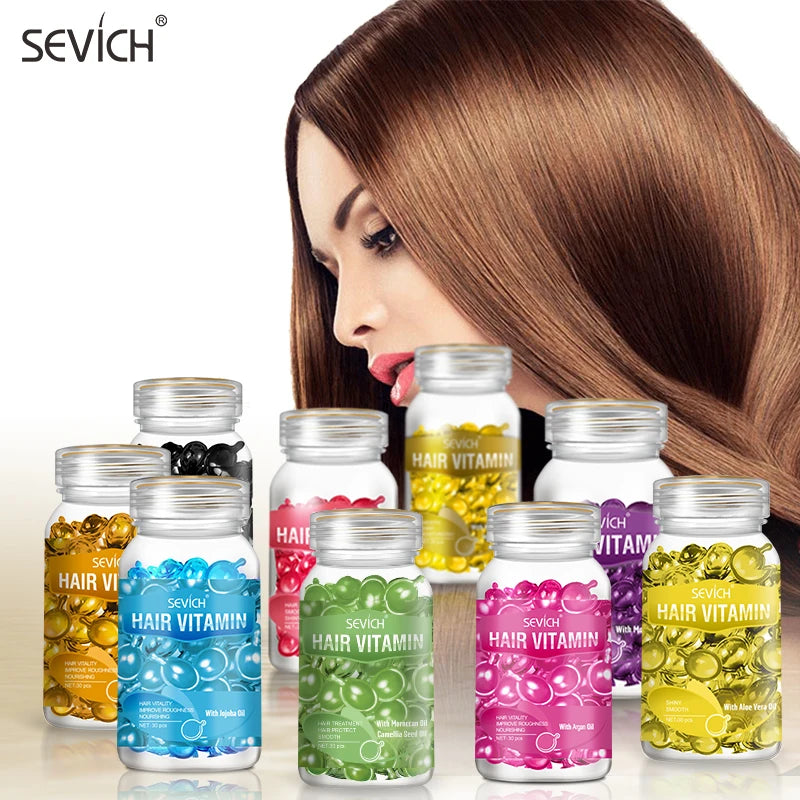 Sevich - Vitamin Capsule Repair Damaged Hair Keratin Complex Oil Anti-Loss Moroccan Oil Soft Smooth Silky Hair Care Products