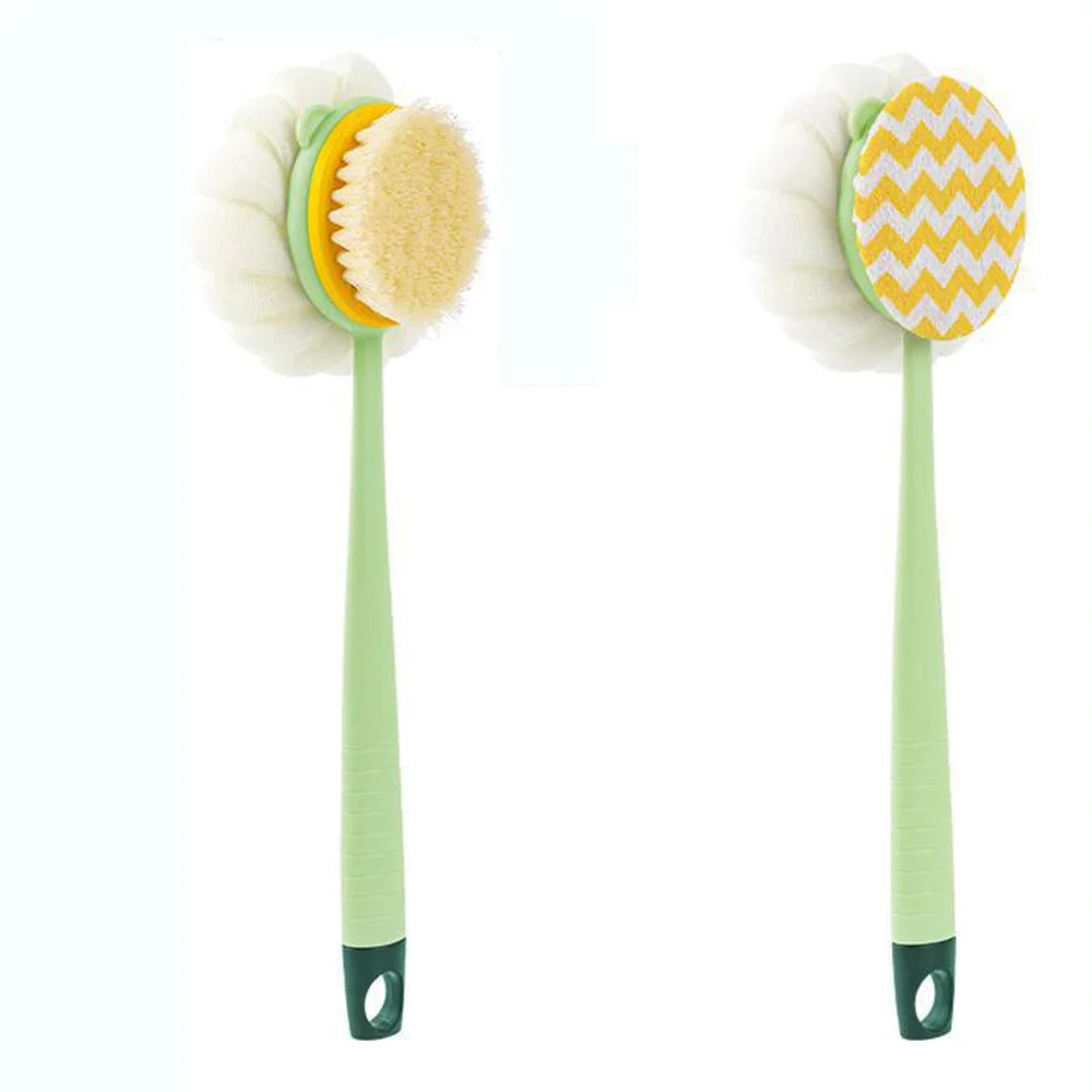 Double-Sided Bath Brush Long Handle Soft BristleBathroom Body Cleaner Brushes Detachable Bath Towel Bath Ball Back Scrub Brush