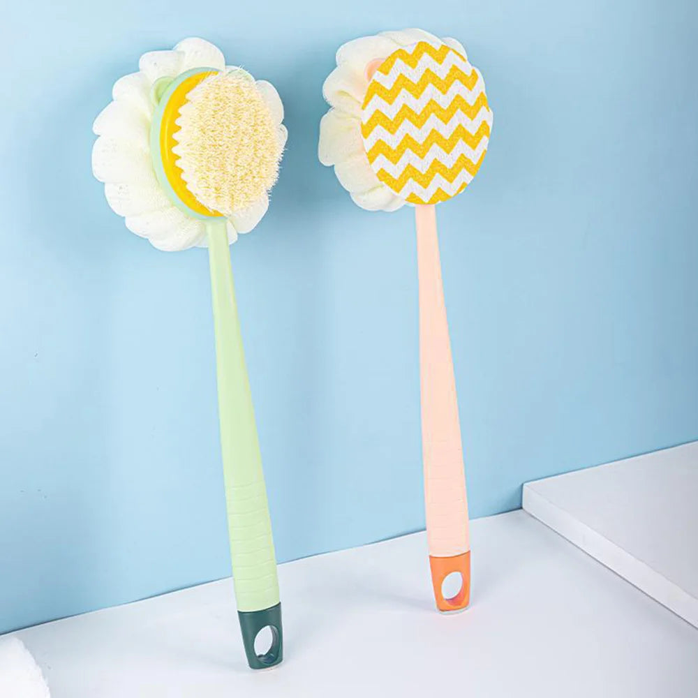 Double-Sided Bath Brush Long Handle Soft BristleBathroom Body Cleaner Brushes Detachable Bath Towel Bath Ball Back Scrub Brush