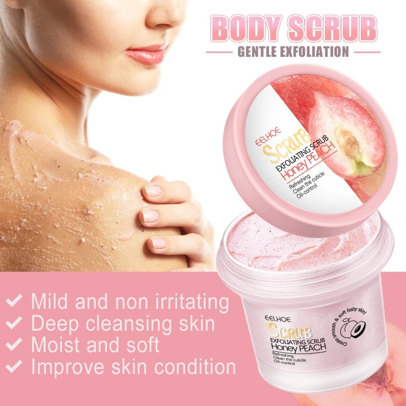 Body Exfoliating Mousse Peeling Gel Peach Body Scrub Deep Remove Cleansing Chicken Skin Moisturize Whiten Skin Exfoliator Cream