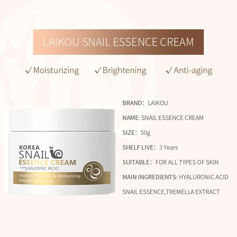 Snail Anti-aging Cream Collagen Moisturizing Nourish Repair Face Damaged Lift Firm Smooth Bright Whitening Skin Care Day Cream