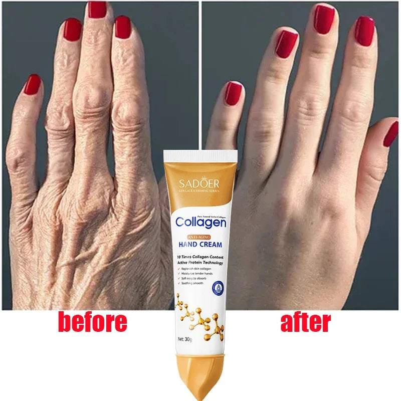 Collagen Anti-wrinkle Hand Cream Anti Crack Drying Repair Serum Fade Fine Lines Exfoliating Whiten Moisturizing Korean Skin Care