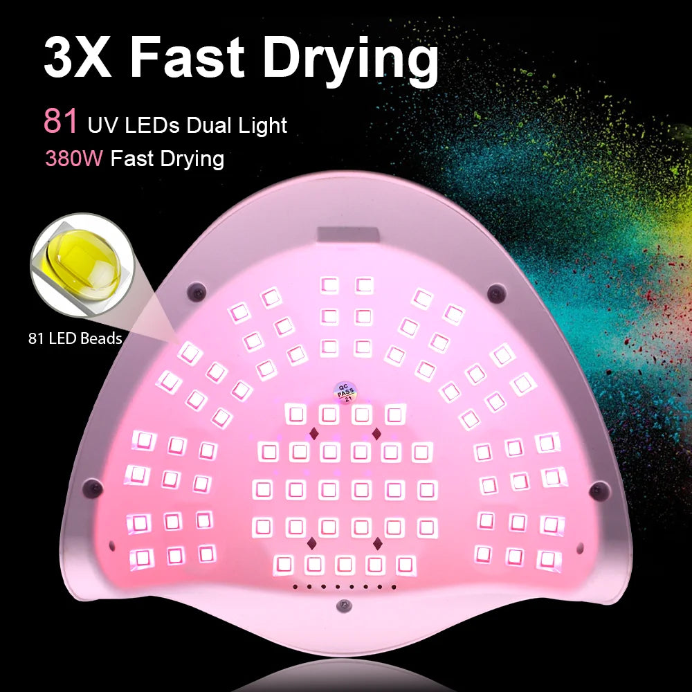 High Power 380W UV Gel LED Dryer Light Nail Lamp for Nails Gel Polish Professional Nail Art Accessories Curing Gel Toe Nails