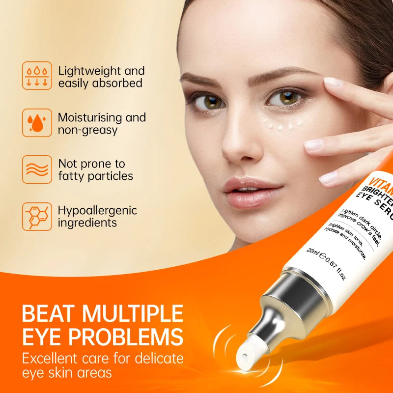 JoyPretty Anti Eye Bag Eye Cream Firmness Whitening Massager Wrinkle Vitamin C Eye Serum Anti Dark Circles Beauty Health