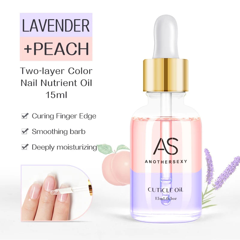 AS 15ml Vitamin Cuticle Revitalizer Oil With Dropper Vegan Foil Flakes Organic Nail Nutrition Oil