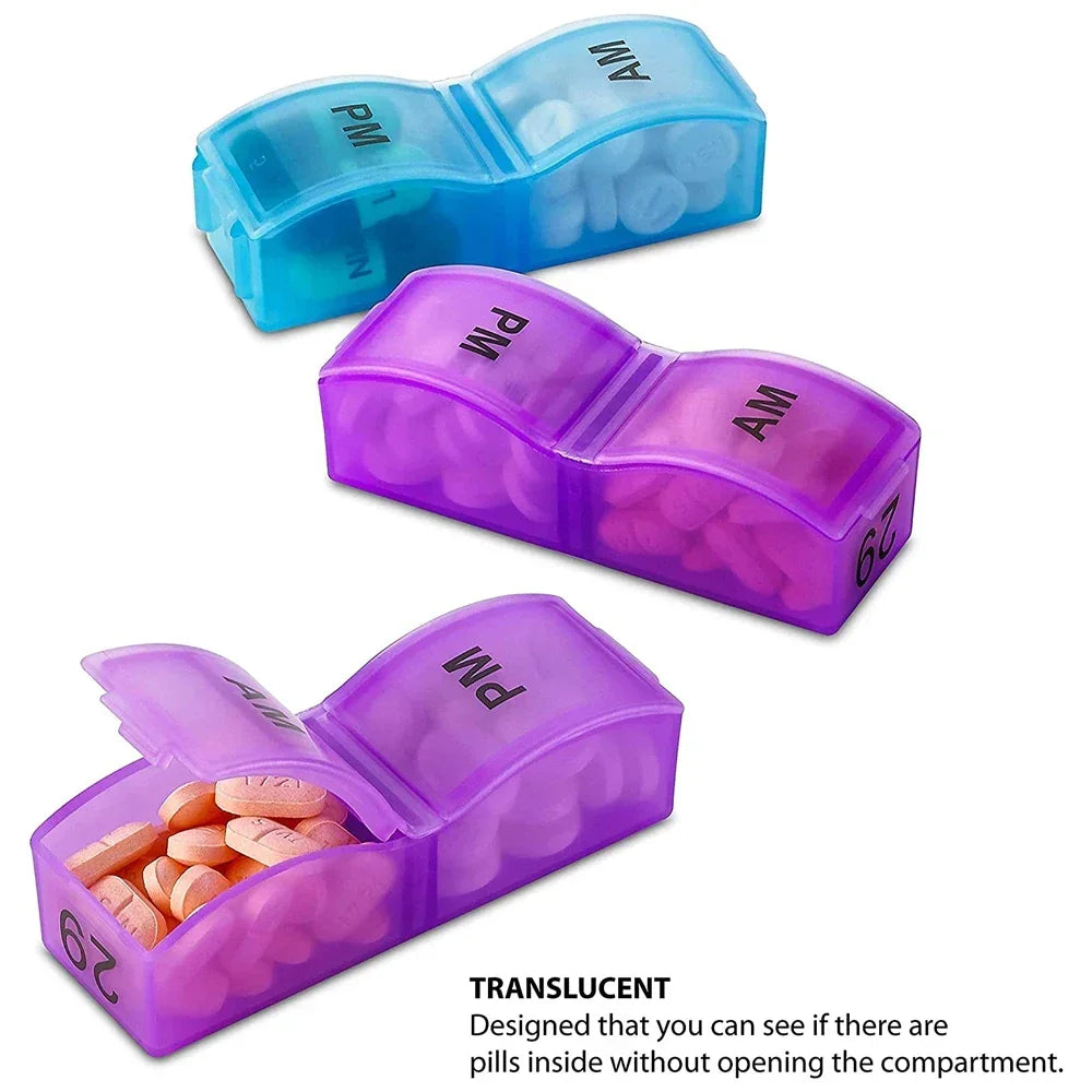 Monthly Pill Organizer 2 Times A Day, One Month Pill Box AM PM, 30 Days Pill Case To Hold Vitamin and Travel Medicine Organizer