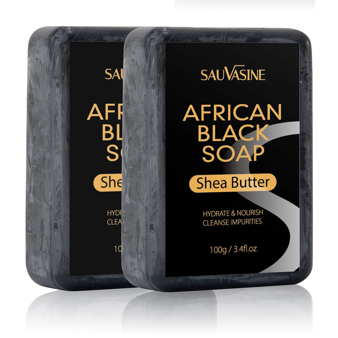 SAUVASINE-  African Black Soap Acne Treatment Deep Cleaning Exfoliate Facial Moisturizing Skin Smoothing Face Soap for Skin Care