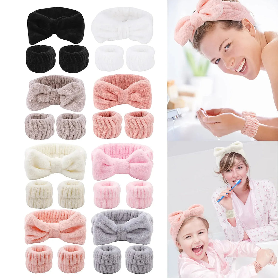 Bathroom Accessories Set Water Absorption Waterproof Wristbands Women Girls Sweatbands