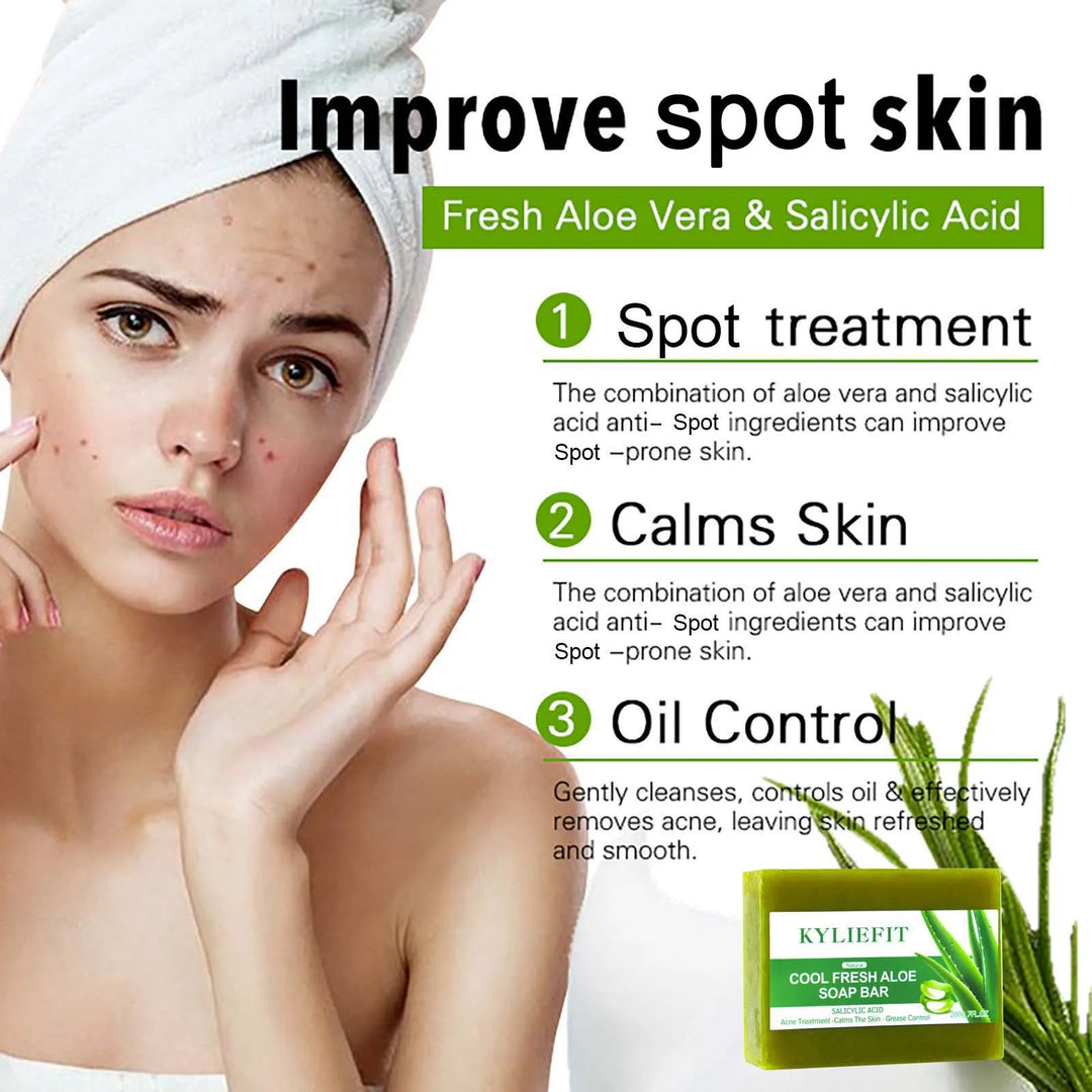 Aloe Vera Soap With All Natural Ingredients, Reduce Dark Spots and Acne, Brightening, Oil Control, Clean Skin, Exfoliation