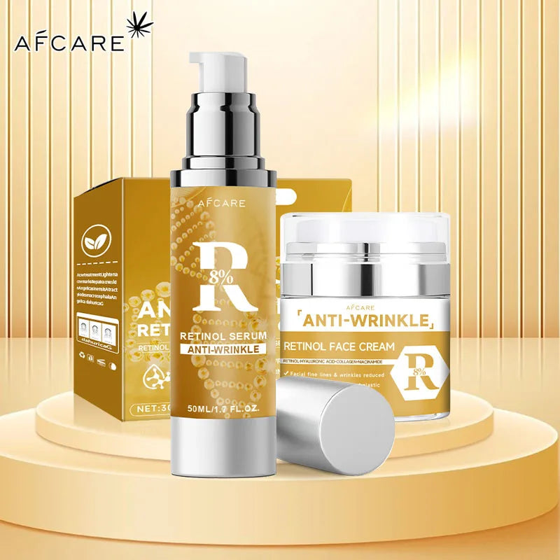 Retinol Serum Cream Combination Set With Double Effect To Care For Skin Moisturizing Non-Greasy 50ML Serum 30ML Cream