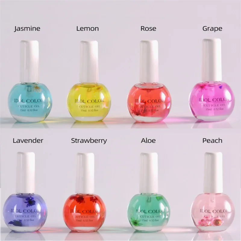 MAFANAILS - 15ml Nail Cuticle Oil with Dried Flower Nourishment Oil Soften Treatment Cuticle Revitalizer Oil Nail Polish Nutrition Oil #GY38