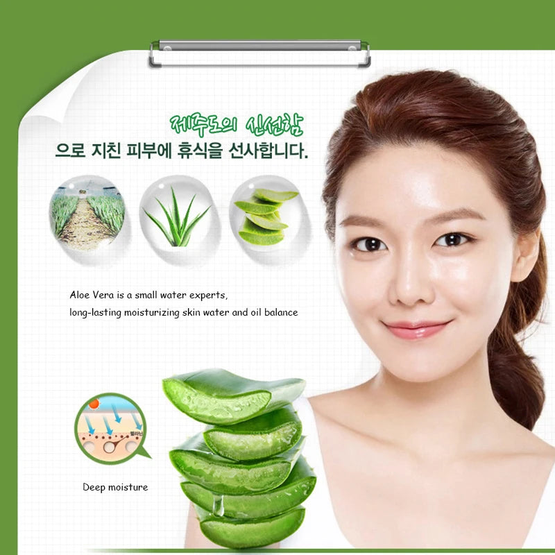 BIOAQUA Aloe Vera Facial Care Sets Moisturizing Face Cream Aloe Vera Firming Eye Cream Eyes Gel Skin Care Products