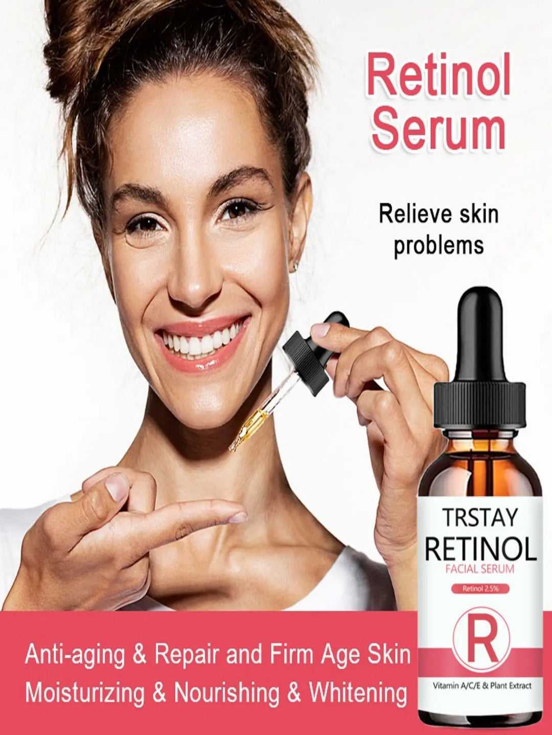 Retinol Face Serum 2.5% With Hyaluronic Acid Anti Wrinkle Whitening Moisturizing Brightening Retinol Essence Skin Care