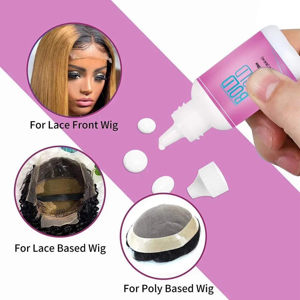 Front Lace Wig Glue Waterproof Wig Adhesive Strong Hold Bonding Glue Invisible Hair Replacement Adhesives For Frontal Toupee