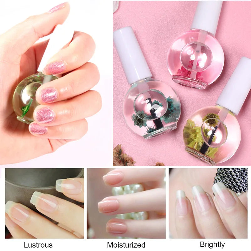 MAFANAILS - 15ml Nail Cuticle Oil with Dried Flower Nourishment Oil Soften Treatment Cuticle Revitalizer Oil Nail Polish Nutrition Oil #GY38