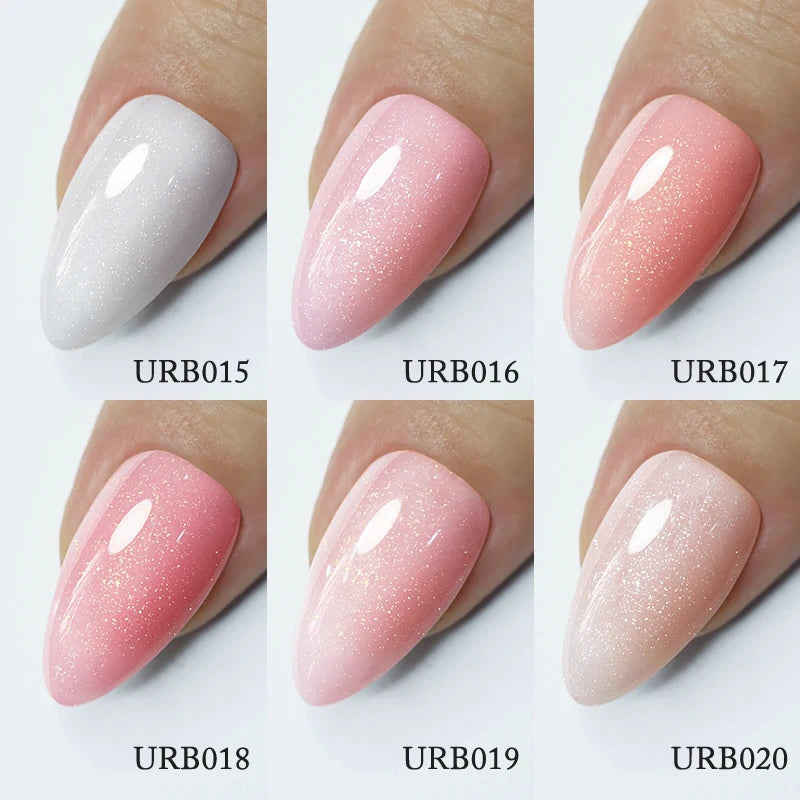 UR SUGAR 7ml Sparkling Glitter Rubber Base Gel Nails Shining Glitter Semi Permanent Soak Off UV LED Varnish All for Manicure