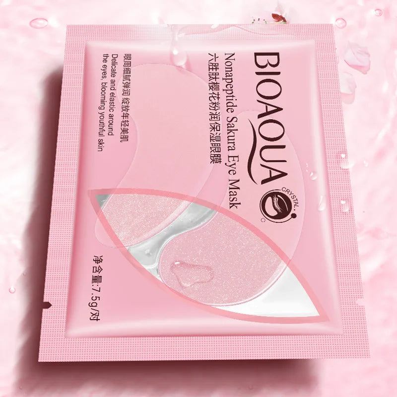 40pcs=20pairs BIOAQUA Crystal Collagen Eye Mask Moisturizing Firming Anti Dark Circle Eye Patches Sakura Skin Care for Eyes