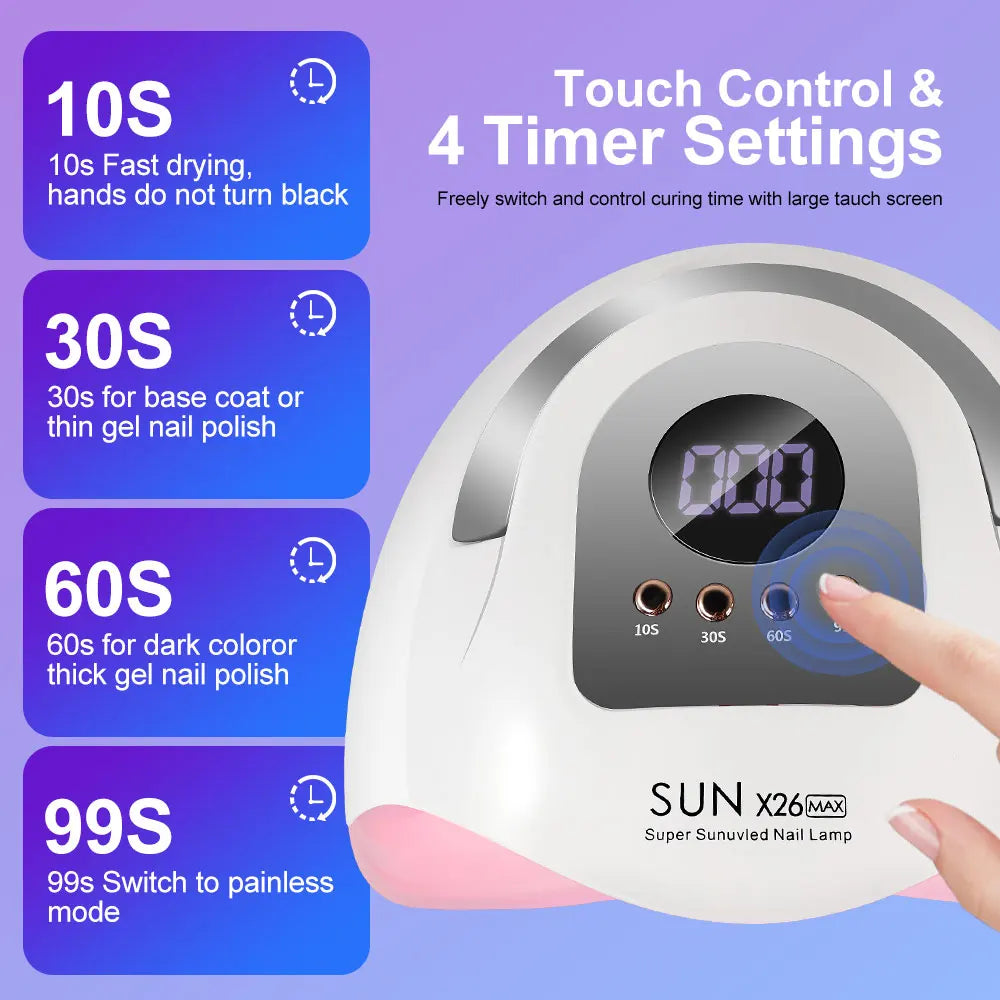 Professional 81LED Nail Dryer Lamp With 4 Timers Auto Sensor for Drying Manicure All UV Nails Gel Polish Suitable Home Salon