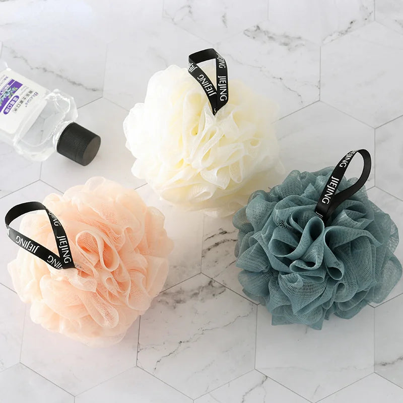 Mesh Bath Cleaning Brush Shower Puffs Soft Sponge Balls Body Cleaner Exfoliating Scrubbers Bath Flower Bathing Accessories Green