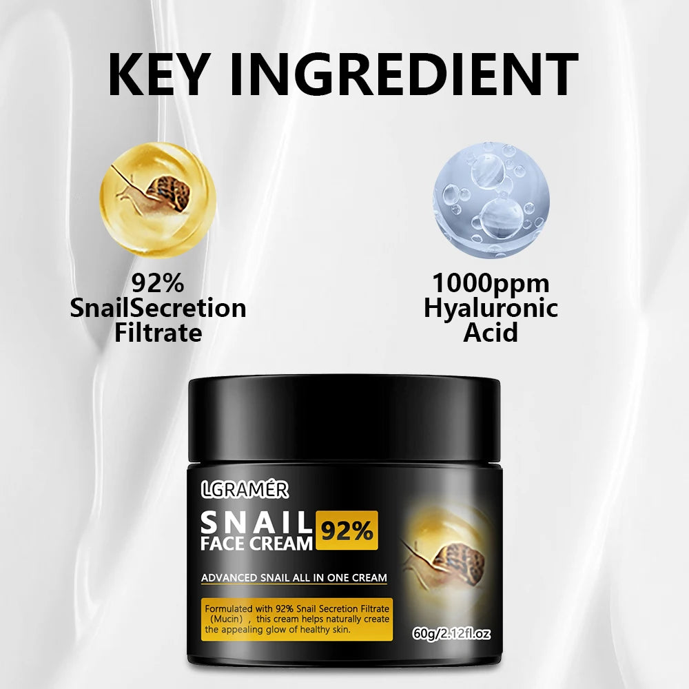 Anti Wrinkles Snail Face Cream Collagen Moisturizing Nourish Repair Face Damaged Lift Firm Smooth Bright Whitening Skin Care