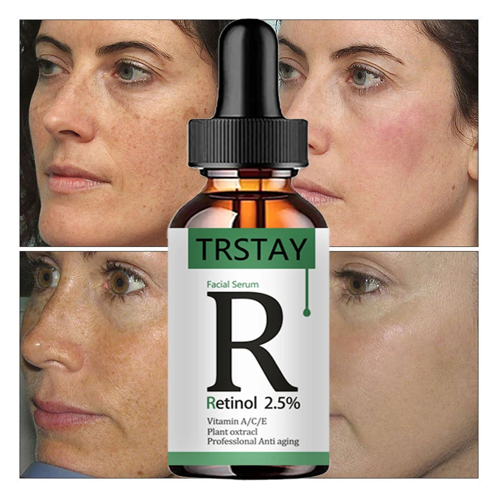 Retinol 2.5% Vitamin C / A Facial Anti Wrinkle Serum Remove Dark Spots Collagen Serum Anti Aging Essence Whitening Face Serum