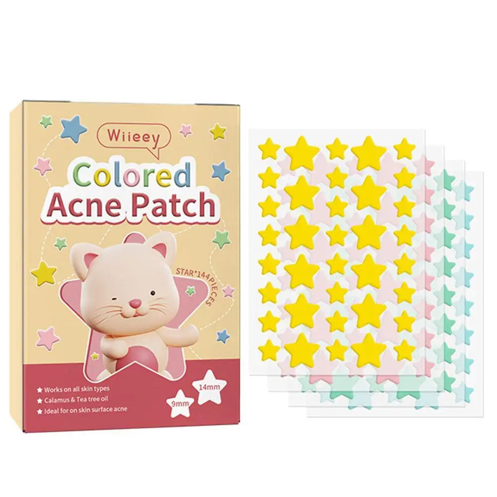 LANBENA - 144PCS Star Pimple Patch Acne Colorful Invisible Acne Removal Skin Care Stickers Concealer Face Spot Beauty Makeup Tools